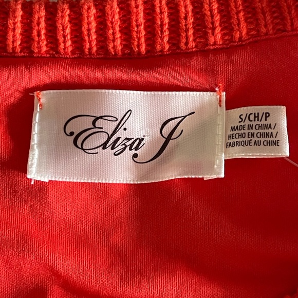 Eliza J Dress Cotton Crocheted Lined Orange Maxi Sleeveless Size Small New - Picture 6 of 11